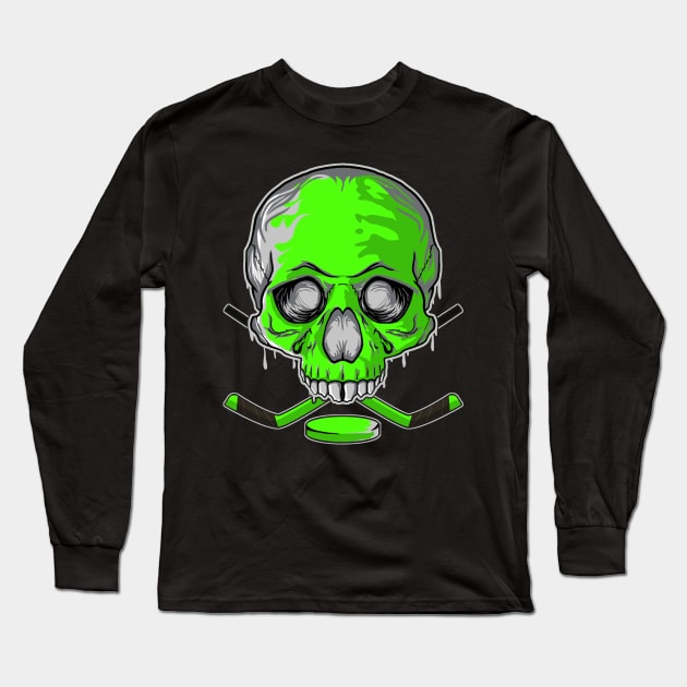 Hockey Death Skull Happy Halloween Skeleton product Long Sleeve T-Shirt by theodoros20